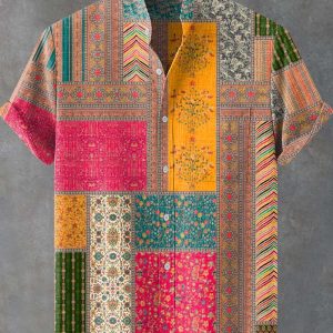 Patchworktryck Casual skjorta