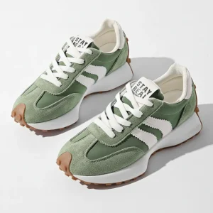 Sneakers dam, platform — retro chunky-sula med snörning