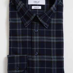 Marinblå Flanellskjorta Premium Button Down