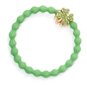 GOLD DIAMANTÉ CLOVER APPLE GREEN