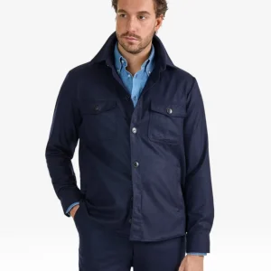 Firenze Overshirt Flanell Marinblå