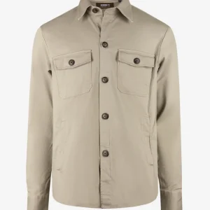 Firenze Overshirt Bomull Stretch Gråbeige