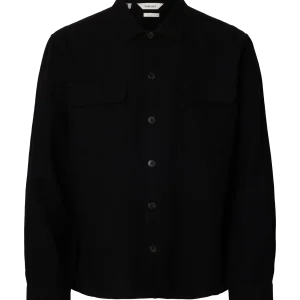 LEROY LINEN OVERSHIRT BLACK