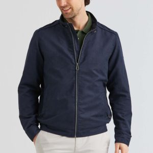Marinblå Jacka i Soft Suede