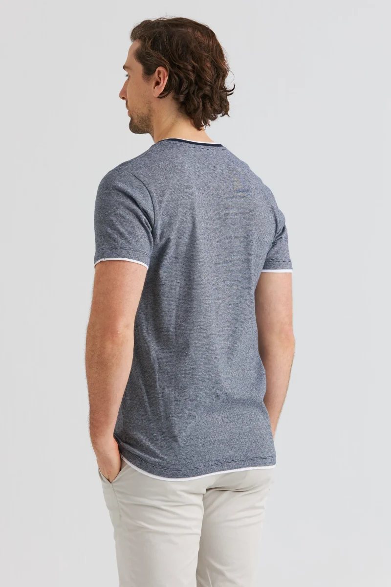 Mörkblå Randig T-shirt - Bild 4