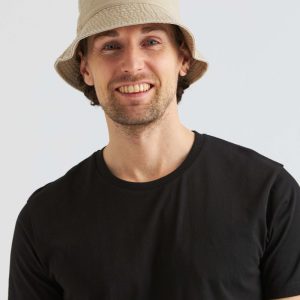 Beige Bucket Hat Washed Cotton