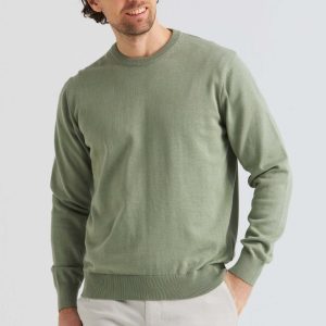 Grön bomullströja crew neck