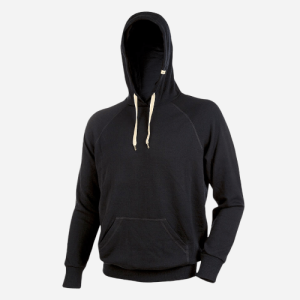 Svart Hoodie i 100% merinoull [Janus]