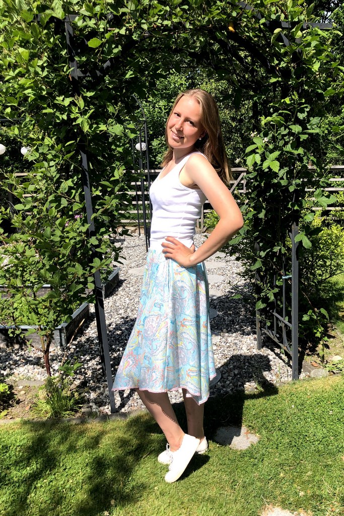 Sommarvals, mönstrad bomullskjol - Bild 4