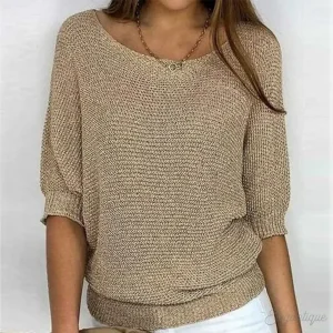 Stickad tröja dam — elegant och mjuk pullover, mångsidig